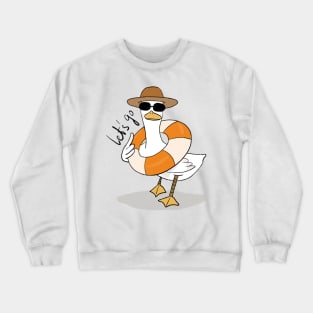 Doo Doo duck Lets go Swimming Crewneck Sweatshirt